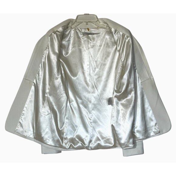 Elie Tahari White Cream One Button Pockets Blazer Jacket - Picture 9 of 14